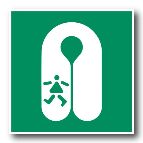 Naklejka BHP 8 cm - Kamizelka ratunkowa dla dzieci - E045