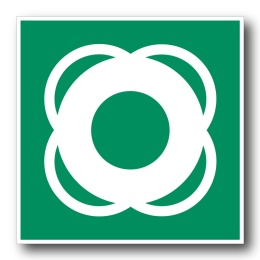 Naklejka BHP 8 cm - Koło ratunkowe - E040