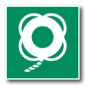 Naklejka BHP 8 cm - Koło ratunkowe z linką - E041