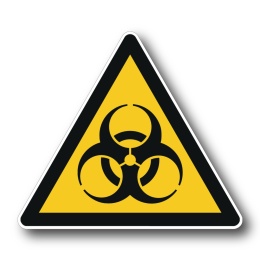 Naklejka BHP 8 cm - Ostrzeżenie przed skażeniem biologicznym - W009