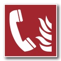 Naklejka BHP 8 cm - Telefon alarmowania pożarowego - F006