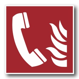 Naklejka BHP 8 cm - Telefon alarmowania pożarowego - F006