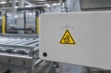 Naklejka BHP 8 cm - Uwaga! Obszar żeglowania - W058