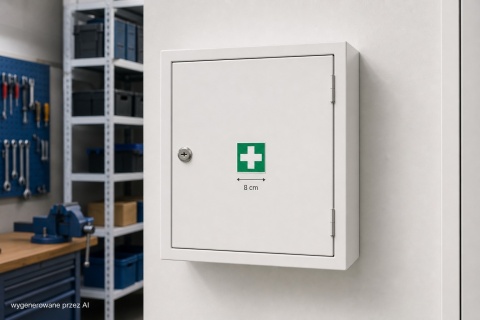 Naklejka BHP 8 cm - Wyjście ewakuacyjne dla osób niepełnosprawnych ruchowo (w lewo) - E026