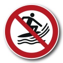 Naklejka BHP 8 cm - Zakaz uprawiania surfingu - P059