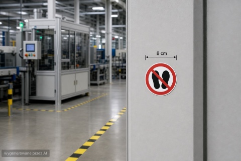 Naklejka BHP 8 cm - Zakaz używania fajerwerków - P040