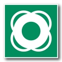 Naklejka BHP 15 cm - Koło ratunkowe - E040