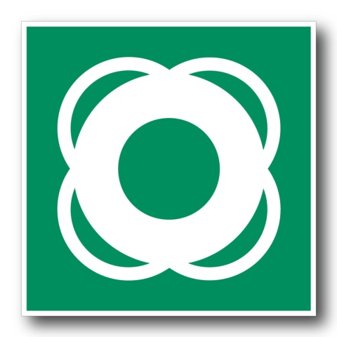 Naklejka BHP 15 cm - Koło ratunkowe - E040