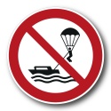 Naklejka BHP 15 cm - Zakaz uprawiania parasailingu - P066