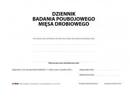 Dziennik badania poubojowego mięsa drobiowego A4 - 50 kart
