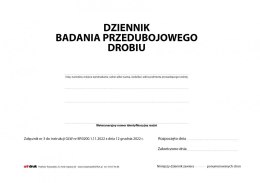 Dziennik badania przedubojowego drobiu A4 - 50 kart