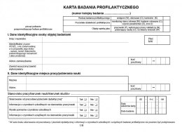 Karta badania profilaktycznego A5 - 100 sztuk