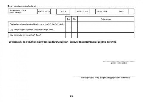 Karta badania profilaktycznego A5 - 100 sztuk Karta badania profilaktycznego A5 - 100 sztuk