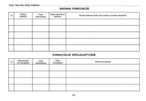 Karta badania profilaktycznego A5 - 100 sztuk Karta badania profilaktycznego A5 - 100 sztuk