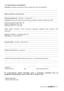 Karta profilaktycznego badania lekarskiego ucznia 19 letniego A5 - druk