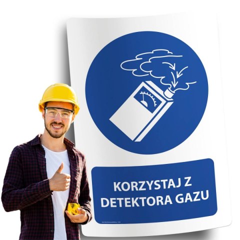 Naklejka 20x30 cm KORZYSTAJ Z DETEKTORA GAZU Naklejka 20x30 cm KORZYSTAJ Z DETEKTORA GAZU