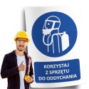 Naklejka 20x30 cm KORZYSTAJ ZE SPRZĘTU DO ODDYCHANIA