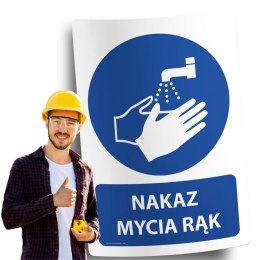 Naklejka 20x30 cm NAKAZ MYCIA RĄK