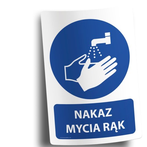 Naklejka 20x30 cm NAKAZ MYCIA RĄK Naklejka 20x30 cm NAKAZ MYCIA RĄK