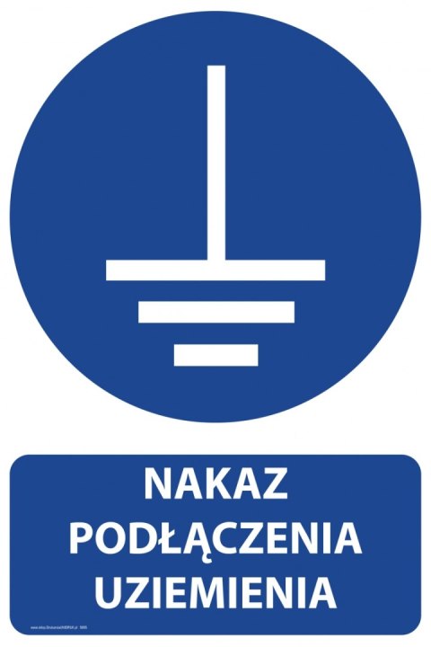 Naklejka 20x30 cm NAKAZ PODŁĄCZENIA UZIEMIENIA Naklejka 20x30 cm NAKAZ PODŁĄCZENIA UZIEMIENIA