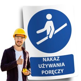 Naklejka 20x30 cm NAKAZ UŻYWANIA PORĘCZY