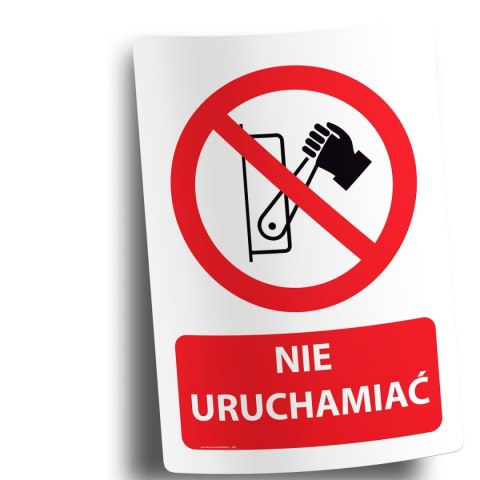 Naklejka 20x30 cm NIE URUCHAMIAĆ Naklejka 20x30 cm NIE URUCHAMIAĆ