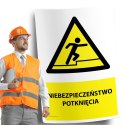 Naklejka 20x30 cm NIEBEZPIECZEŃSTWO POTKNIĘCIA