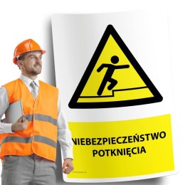 Naklejka 20x30 cm NIEBEZPIECZEŃSTWO POTKNIĘCIA