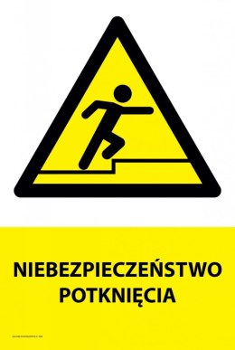 Naklejka 20x30 cm NIEBEZPIECZEŃSTWO POTKNIĘCIA