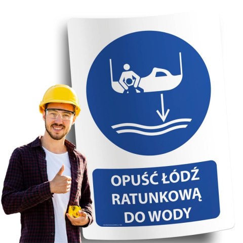 Naklejka 20x30 cm OPUŚĆ ŁÓDŹ RATUNKOWĄ DO WODY Naklejka 20x30 cm OPUŚĆ ŁÓDŹ RATUNKOWĄ DO WODY