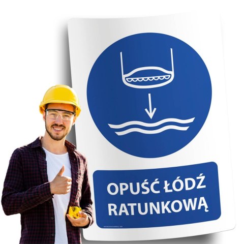 Naklejka 20x30 cm OPUŚĆ ŁÓDŹ RATUNKOWĄ Naklejka 20x30 cm OPUŚĆ ŁÓDŹ RATUNKOWĄ
