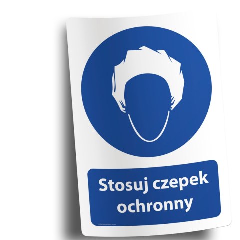 Naklejka 20x30 cm STOSUJ CZEPEK OCHRONNY Naklejka 20x30 cm STOSUJ CZEPEK OCHRONNY