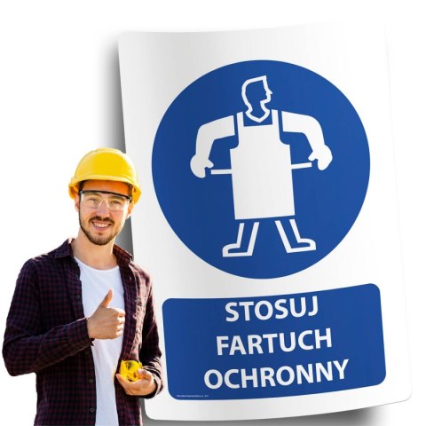 Naklejka 20x30 cm STOSUJ FARTUCH OCHRONNY Naklejka 20x30 cm STOSUJ FARTUCH OCHRONNY