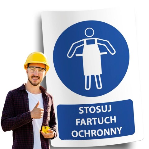Naklejka 20x30 cm STOSUJ FARTUCH OCHRONNY Naklejka 20x30 cm STOSUJ FARTUCH OCHRONNY