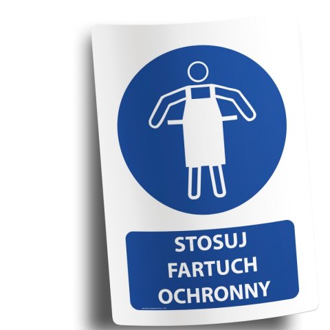 Naklejka 20x30 cm STOSUJ FARTUCH OCHRONNY Naklejka 20x30 cm STOSUJ FARTUCH OCHRONNY