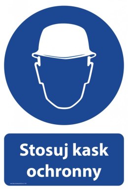 Naklejka 20x30 cm STOSUJ KASK OCHRONNY