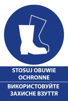 Naklejka 20x30 cm STOSUJ OBUWIE OCHRONNE