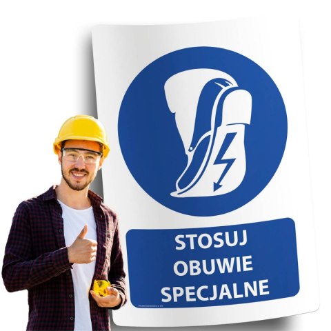 Naklejka 20x30 cm STOSUJ OBUWIE SPECJALNE Naklejka 20x30 cm STOSUJ OBUWIE SPECJALNE