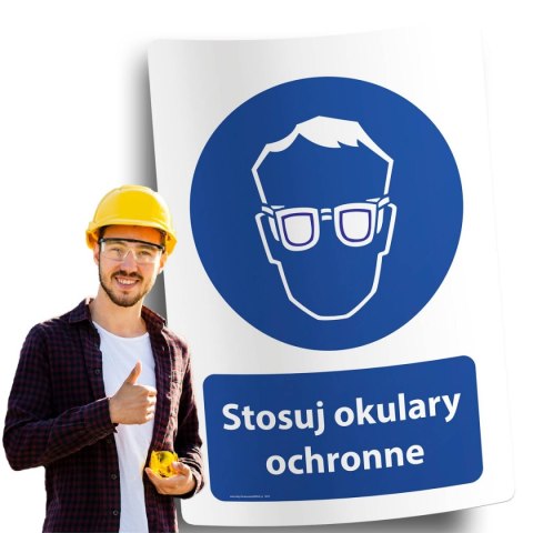 Naklejka 20x30 cm STOSUJ OKULARY OCHRONNE Naklejka 20x30 cm STOSUJ OKULARY OCHRONNE