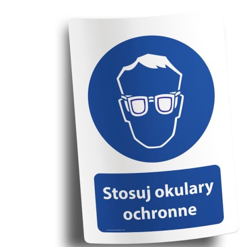 Naklejka 20x30 cm STOSUJ OKULARY OCHRONNE Naklejka 20x30 cm STOSUJ OKULARY OCHRONNE