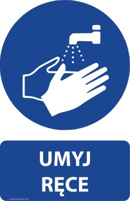 Naklejka 20x30 cm UMYJ RĘCE