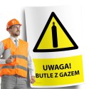 Naklejka 20x30 cm UWAGA BUTLE Z GAZEM
