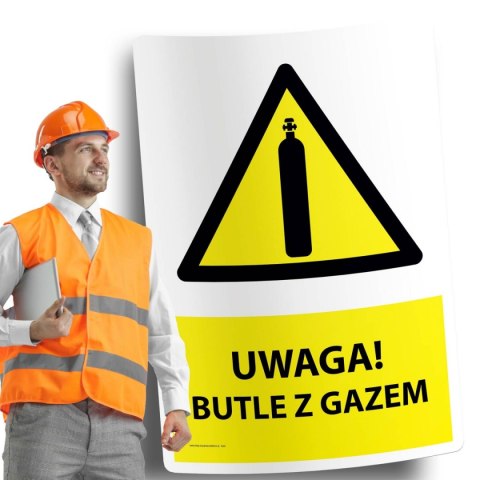 Naklejka 20x30 cm UWAGA BUTLE Z GAZEM Naklejka 20x30 cm UWAGA BUTLE Z GAZEM