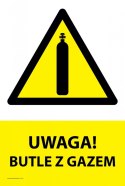 Naklejka 20x30 cm UWAGA BUTLE Z GAZEM