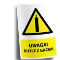 Naklejka 20x30 cm UWAGA BUTLE Z GAZEM