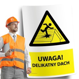 Naklejka 20x30 cm UWAGA DELIKATNY DACH