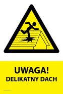 Naklejka 20x30 cm UWAGA DELIKATNY DACH