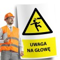 Naklejka 20x30 cm UWAGA NA GŁOWĘ