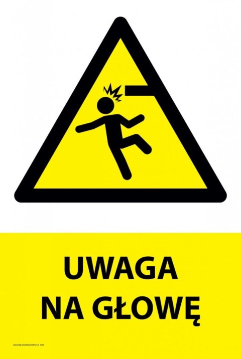 Naklejka 20x30 cm UWAGA NA GŁOWĘ Naklejka 20x30 cm UWAGA NA GŁOWĘ