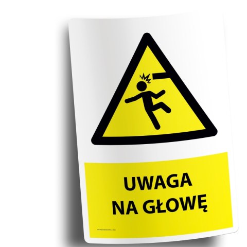 Naklejka 20x30 cm UWAGA NA GŁOWĘ Naklejka 20x30 cm UWAGA NA GŁOWĘ